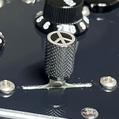 Kinnatone PEACE SIGN Stainless Steel knurled 3 or 5 way Blade style Switch Tip. For Strat or Tele image 3