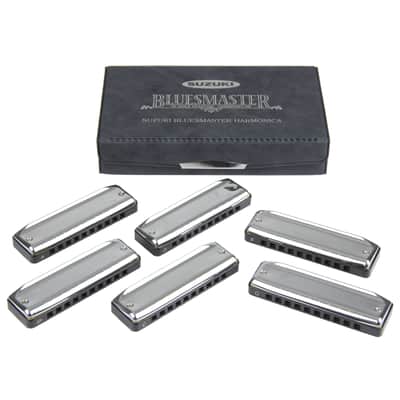 SUZUKI Bluesmaster Harp Set 6 Harps incl Hard-case - Harmonica image 1