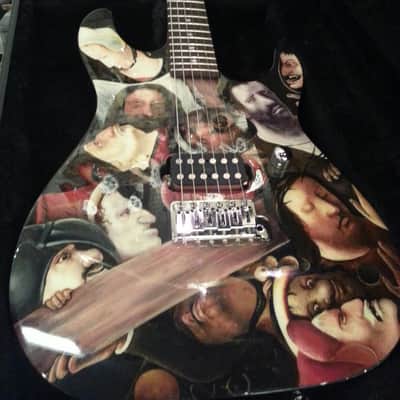 Schecter USA Masterworks #2 NOS 1997 "Christ Carrying the Cross" custom graphic image 1