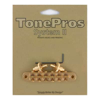 TonePros Nashville Standard Un-Notched Tune-O-Matic Bridge TP6-G Gold image 1