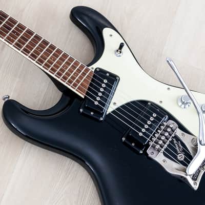 1990s Mosrite Ventures Model Super Custom '65 Black w/ Vibramute & Case, Japan Kurokumo image 7