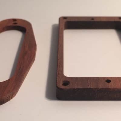 Guilford Genuine Cocobolo Flat H/S Humbucker Strat Pickup Ring Set - USA image 3