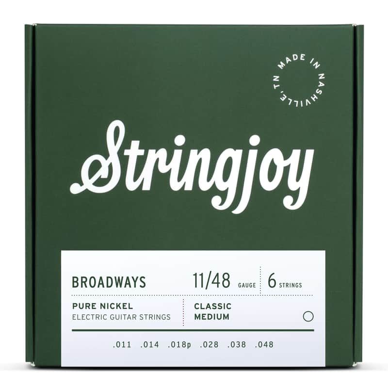 Stringjoy Broadways Classic Medium Gauge (11-48) Pure Nickel Electric Guitar Strings image 1