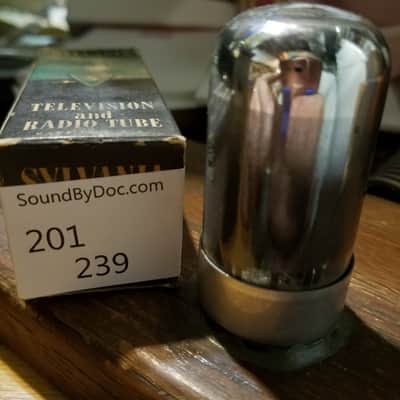Sylvania Matched Pair (2) 7N7 Loktal tNOS AT1000 TESTED Vacuum Tubes greyglass T9 Bad Boy 3-hole dual triode (like 6SN7) 1952-1953 image 7