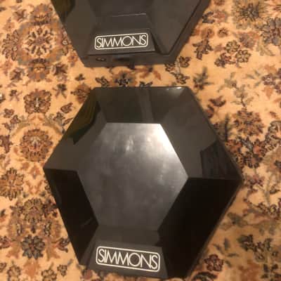 pair of genuine vintage Simmons SDS  pads 1985 Black image 1