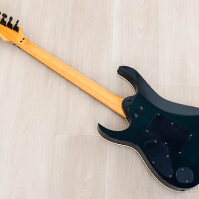 1998 Ibanez J Custom KRG1802 Spot Model Transparent Turquoise AAAA Flame Top DiMarzio HH image 12