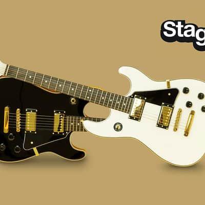 Stagg 30TH LEGACY WH 30th Anniversary Legacy Series Solid Mahogany Body Roasted Maple Neck 6-String Electric Guitar image 10