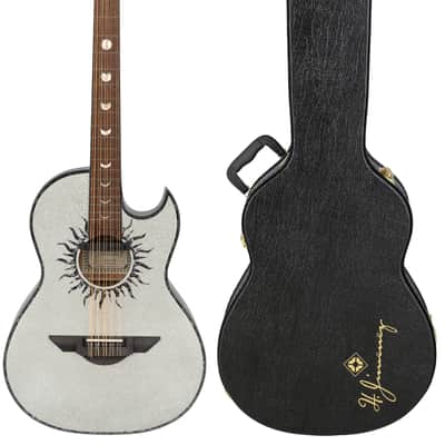 H. Jimenez Colección de Galaxia Moon Dust Bajo Quinto Glossy Silver Sparkle Finish Acoustic +Hardshell Case | Authorized Dealer image 1