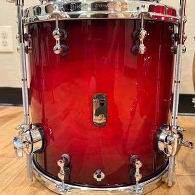 ~RARE!~ Mapex Black Panther 4-Piece 8/10/14/18 Cherry Bomb Drum Kit Set in Rose Burst with Brushed Black Nickel Hardware (Rm4) image 6