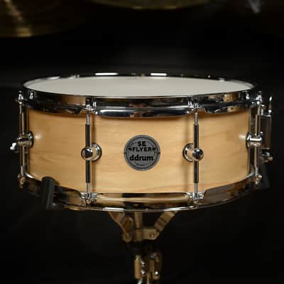 Ddrum SE Flyer 12/14/18/5.5x14 4pc Drum Kit Satin Natural Lacquer w/Ash Outer Ply image 7