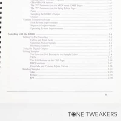 Kurzweil K2000 Version 3 Software Musicians Guide Supplement VINTAGE GEAR DEALER image 4