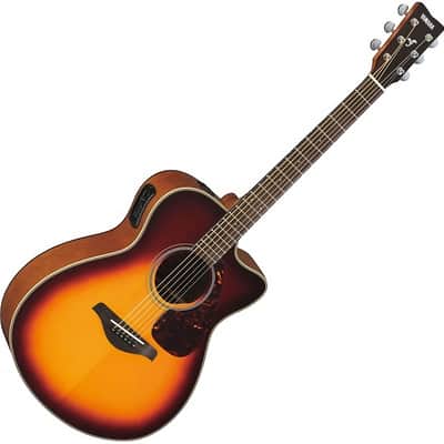 Yamaha FSX700SC-BSB Solid Spruce Top Concert Cutaway Acoustic/Electric Guitar Brown Sunburst