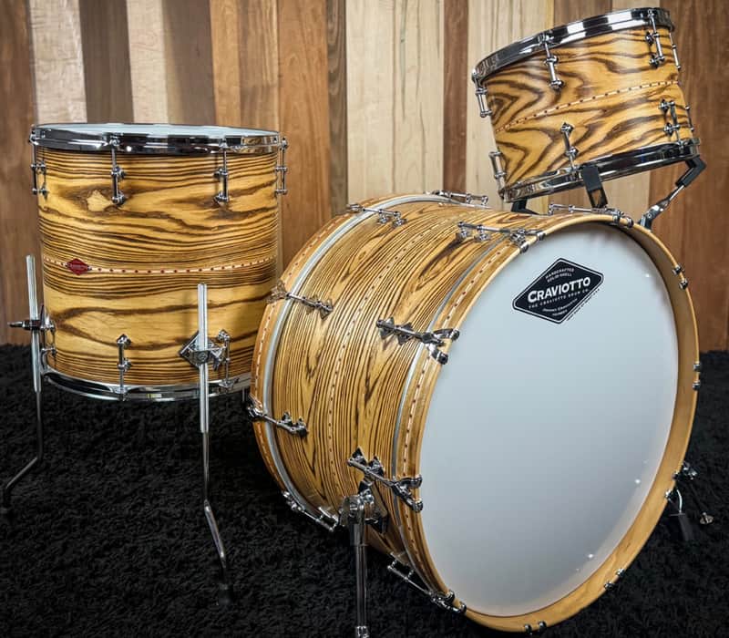 Craviotto 13/16/24 solid shell Ash drum set with special burn enhancement. image 1