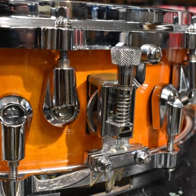 Yamaha Made in Japan 14 x 4 Maple Custom Absolute Piccolo Snare Drum in Honey Amber Lacquer image 6