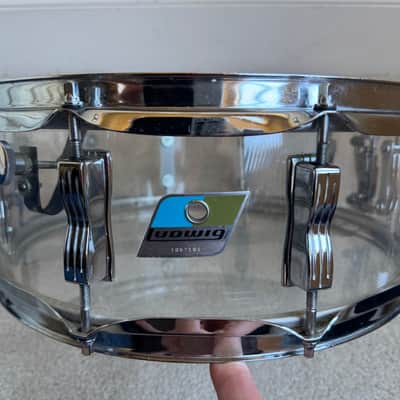 Ludwig Vintage Clear Vistalite 14” x 5” Snare Drum 70s - 10 lug image 1