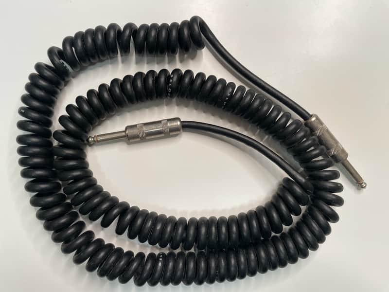 Vintage Belden & Switchcraft Coiled Guitar Cables Pair – 1/4" Instrument Cables 6' image 1