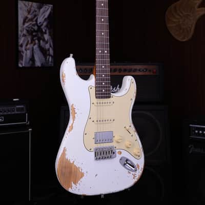 Dhatarattha HSS Strat-Style – White Nitro Relic image 6