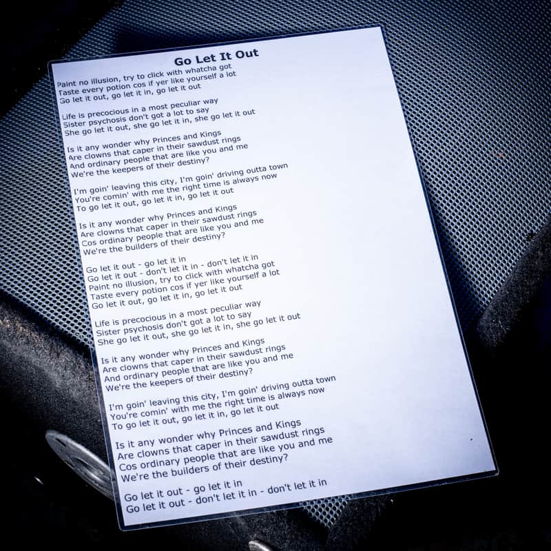 Oasis Go Let it out A3 Laminated Lyrics 2000s image 1