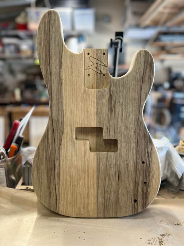 Madlad Instruments Black Limba Rear Route Precision Bass PBass Style Body (custom made with pride in north Texas) - Unfinished image 1