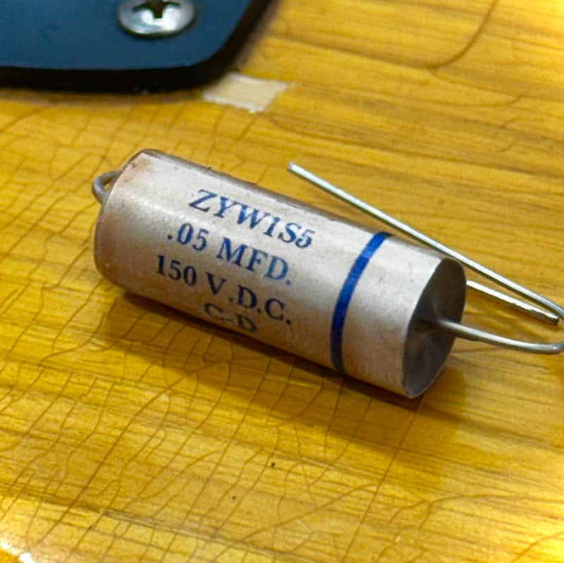 Reproduction Fender Telecaster Stratocaster p bass 1958 - 1961 capacitor cap .05 150v precision P bass esquire tone control plate for pots image 1