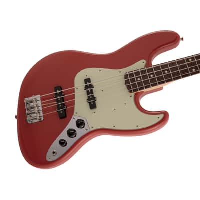 Fender Japan Traditional II 60s Jazz Bass Guitar, RW FB, Fiesta Red imagen 3