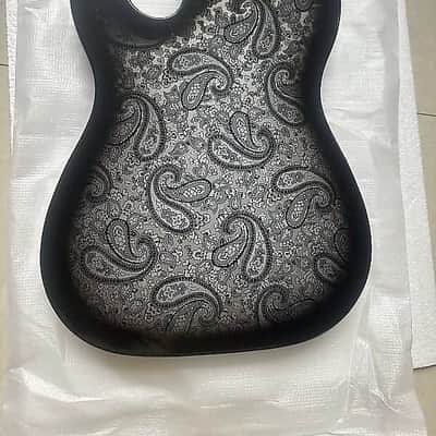 Black Custom Amoeba Finish Guitar Telecaster Tele Style Mahogany Wood Body image 6