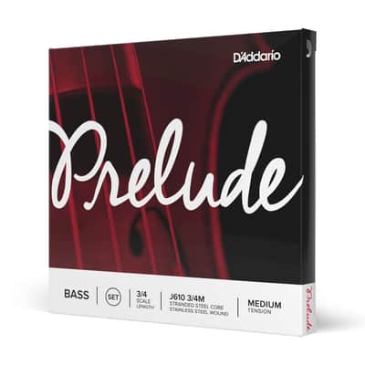 D'Addario Prelude Medium Tension Double Bass Strings, 3/4 Standard Scale image 2