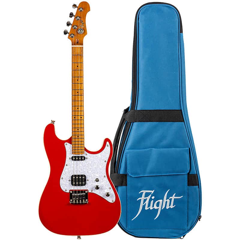 Flight Pathfinder Baritone Electric Ukulele - Red image 1
