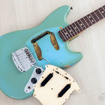 1968 Fender Mustang Vintage Offset Guitar Daphne Blue w/ Case image 23