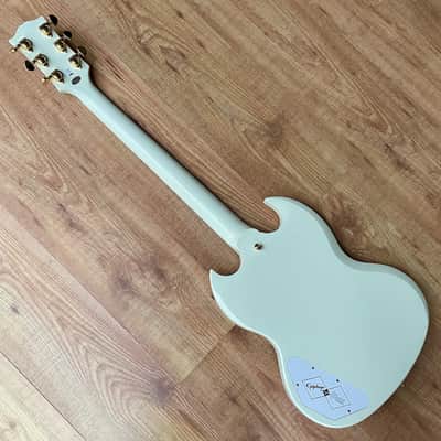 Epiphone "Inspired by Gibson Custom" '63 Les Paul SG Custom with Maestro Vibrola Classic White image 13