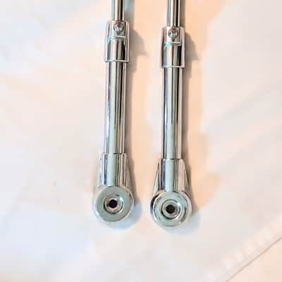 UNMARKED/UNKNOWN BASS DRUM SPURS PAIR - CHROME - FREE SHIP TO C-USA! image 2
