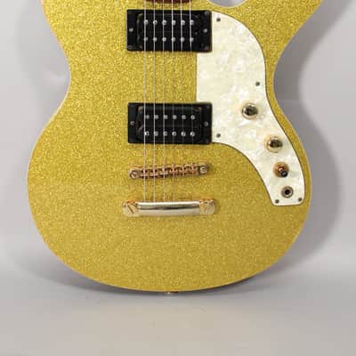 Musicvox Spaceranger Gold Sparkle "Goldmember" Electric Guitar image 2