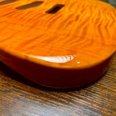 Warmtone CG SSS Strat Style Guitar Body Flamed Maple “Sun” 4.7lbs image 6