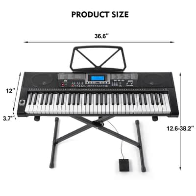 MUSTAR Portable 61 Key Electric Light Up Keyboard Pedal,Stand,Headset,Microphone image 3