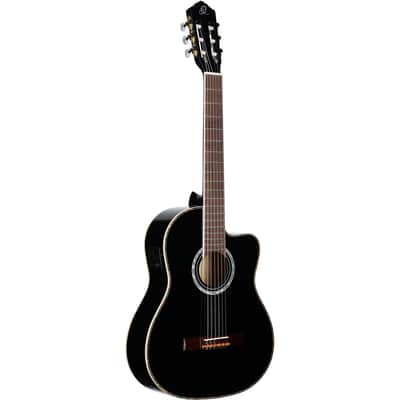 Ortega RCE141 Classical Acoustic-Electric Guitar (with Gig Bag), Black, Open Box (Very Good) image 6