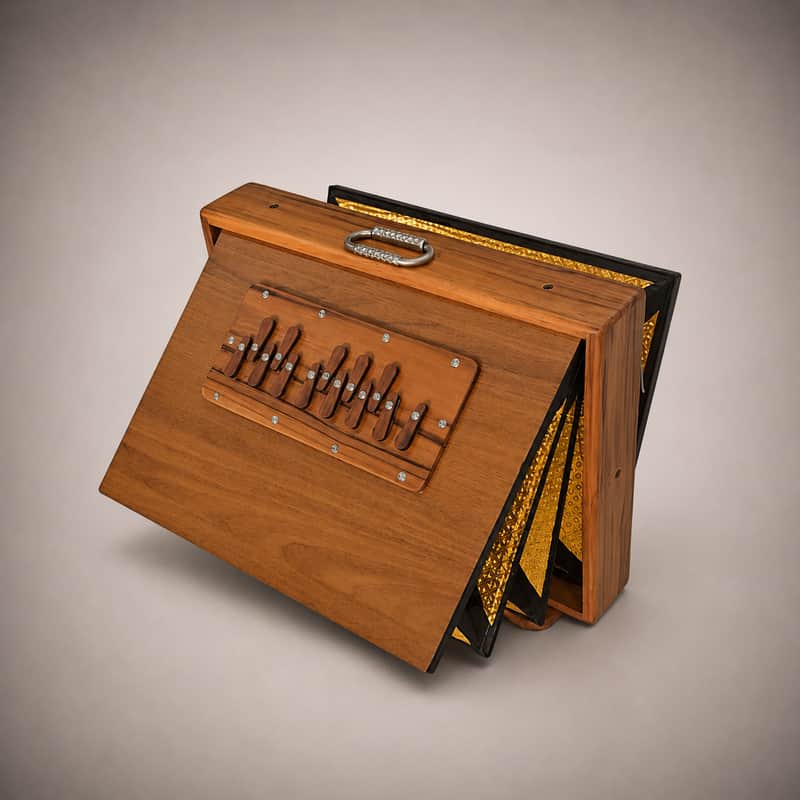 Handmade Shruti Box Big Size Professional Sound Sur Peti Sheesham Wood 13 Notes Natural image 1