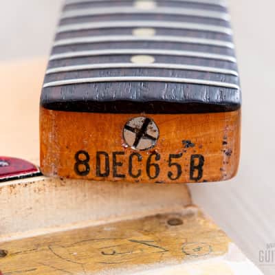 1966 Fender Musicmaster Offset Vintage Guitar Olympic White, Slab Brazilian Board w/ Case image 18