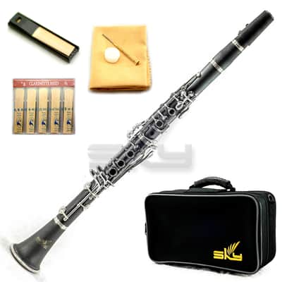 SKY Music SKYCL201-EB High Quality Bb Ebonite Clarinet Package German Style Nickle Silver Keys image 1