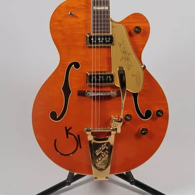 Gretsch 2024 Vintage Select Edition '55 Chet Atkins Hollow Body with Bigsby, Vintage Orange Stain Lacquer w/ OHSC, Used image 2