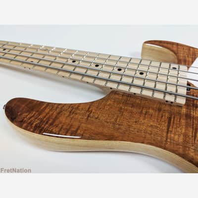 Sadowsky Masterbuilt CS Modern Natural High-Polish 5-String Electric Bass 5A Flamed Koa Top 7.8 lbs! image 9