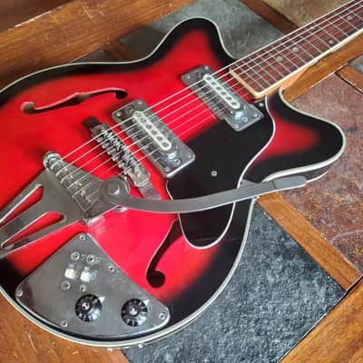 Kingston MIJ vintage Kent/Teisco-esque electric 1960s red burst image 1