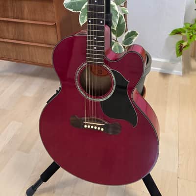 Gibson EC-10 Standard 1998 Special Limited Edition Cherry Red EC10 Pro Studio Guitar American 90s USA Acoustic Electric Thin Thinline Jumbo Stage Songwriter Light Lightweight Only 2kg image 3