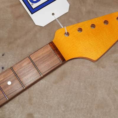WD Music SNVSVPF Lic. Fender Pau Ferro Stratocaster Neck Vintage Amber Gloss Poly Soft V Profile #2 image 1