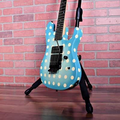 Original Vintage Kramer NightSwan Blue With White Polka Dots 1987-1988 Vivian Campbell image 10