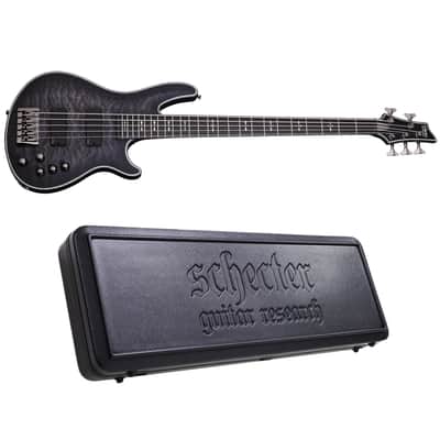 Schecter Hellraiser Extreme-5 See-Thru Black Satin STBLS 5-String Electric Bass + Hard Case image 1