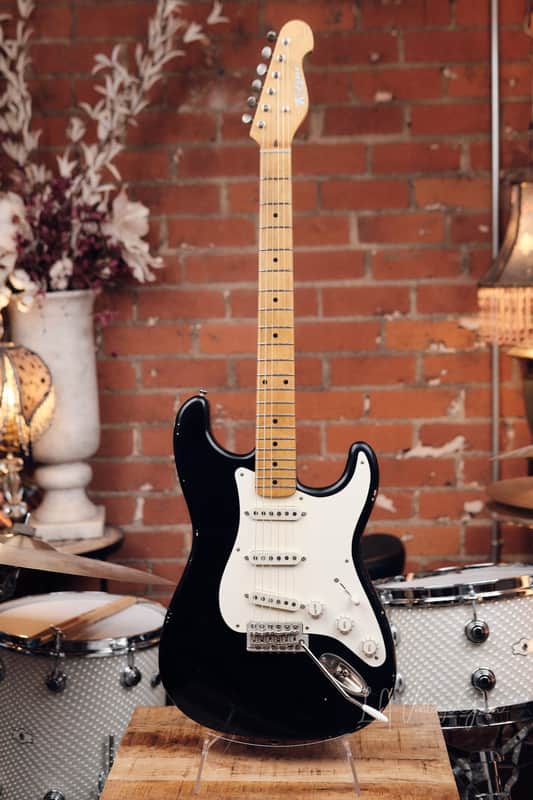 K-Line Springfield S-Style Electric Guitar - Black with Maple  #060157 image 1