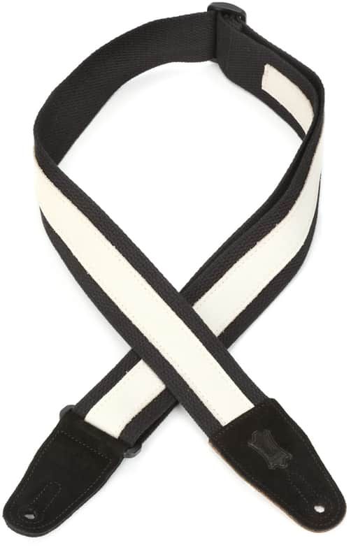 Levy's MC2CG 2-inch Cotton Combo Guitar Strap - Black Creme image 1
