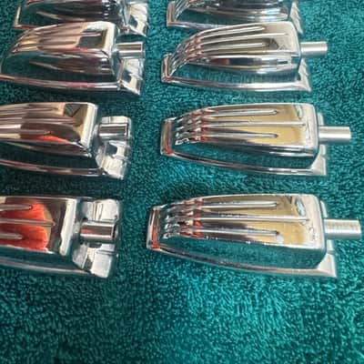Ludwig Lot of 8 Vintage Large Classic Bass Drum or Tom Lugs - Chrome L#1 80s - Chrome image 4