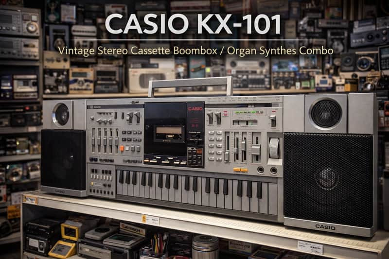 CASIO KX-101 🌈RaRe🌈 Vintage Stereo Cassette Boombox / Organ Synthes Combo image 1