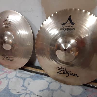 Zildjian 14" A Custom Mastersound Hi-Hat Cymbals (Pair) 1999 - Present - Brilliant image 3